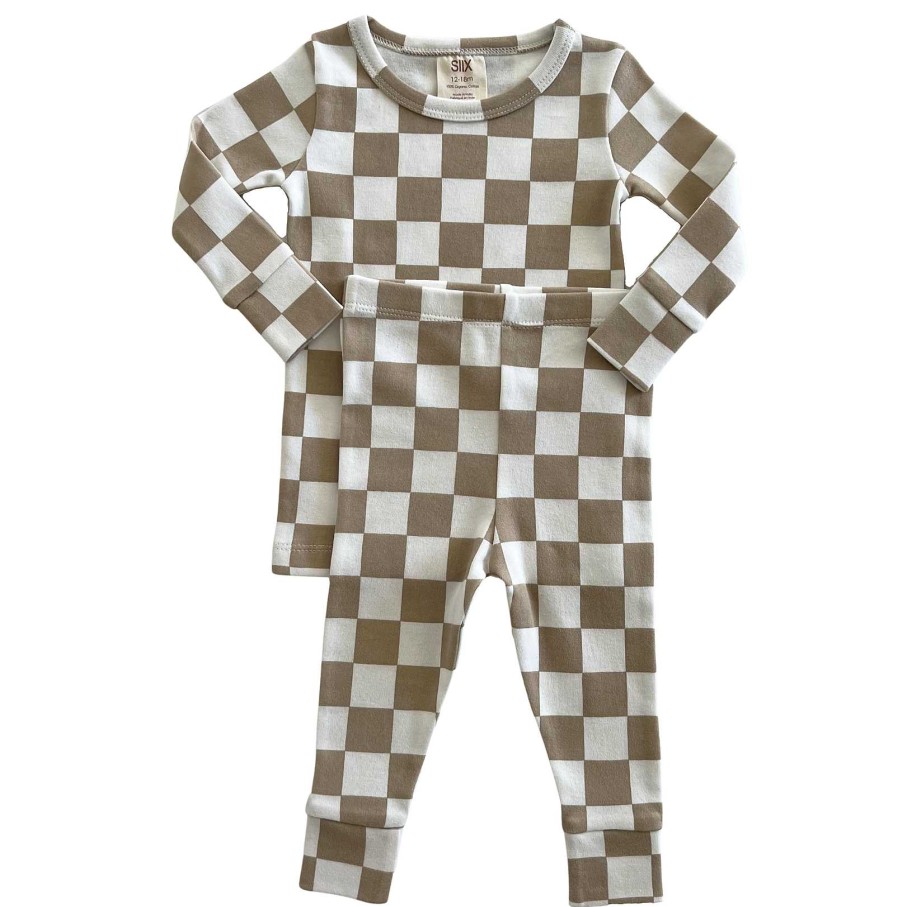 Boy SIIX Collection | Tiramisu Checkerboard / Organic 2-Piece Set