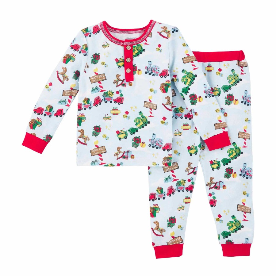 Boy Mud Pie | 2-Piece Pajama Set, Blue Toyland Christmas