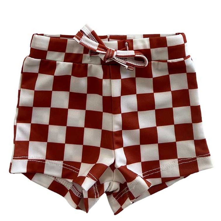 Boy SIIX Collection | Stracciatella Checkerboard / Riviera Swim Short / Upf 50+