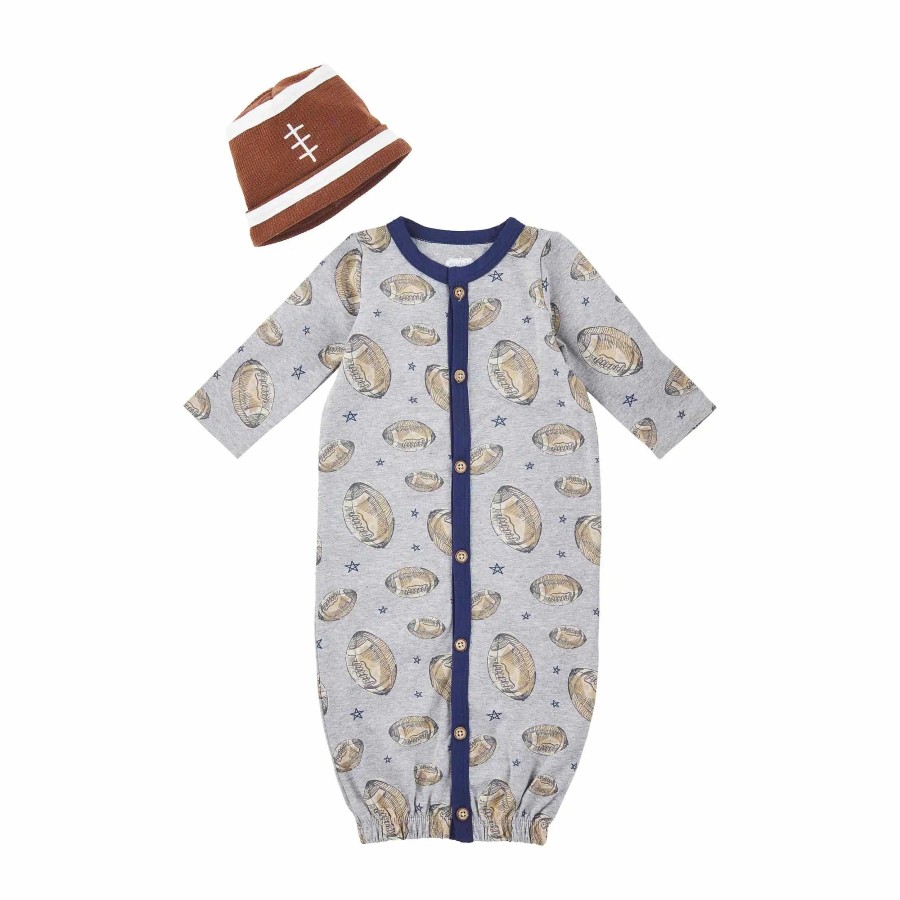 Boy Mud Pie | Take Me Home Gown & Hat Set, Football