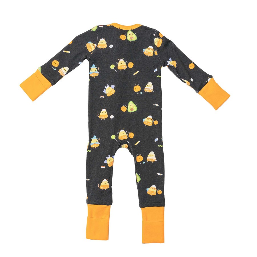 Boy Angel Dear | 2 Way Zip Romper, Candy Corn