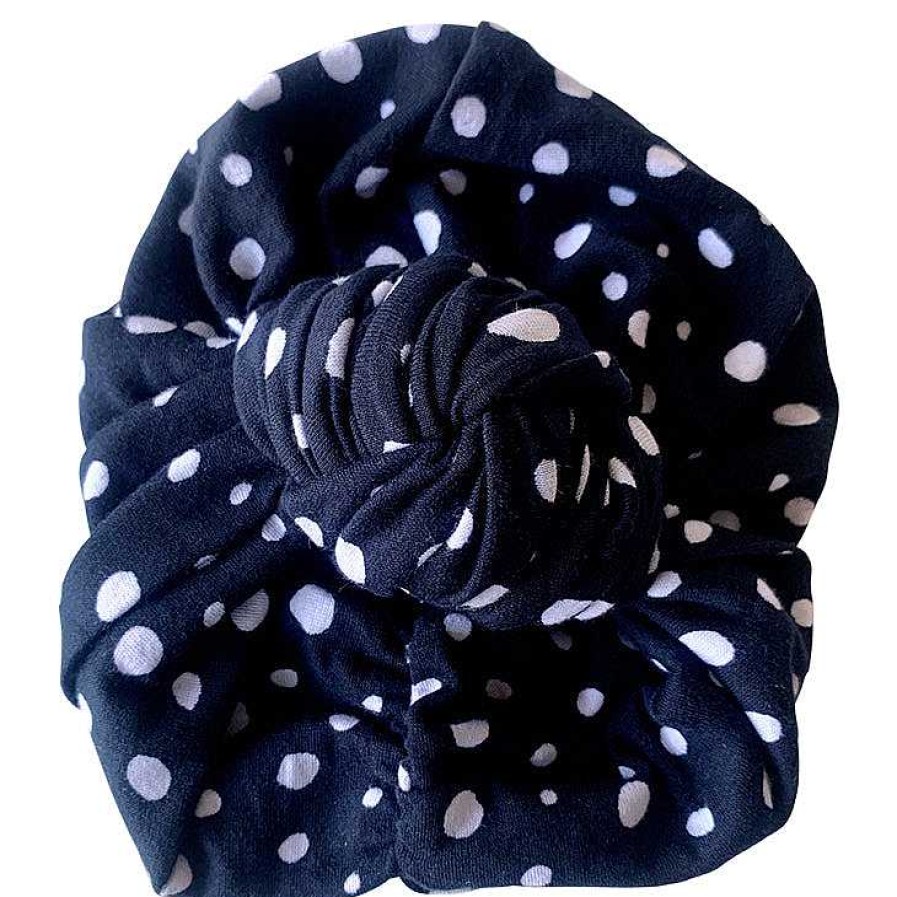 Girl Eyee Kids | Knot Turban, Black/White Dots