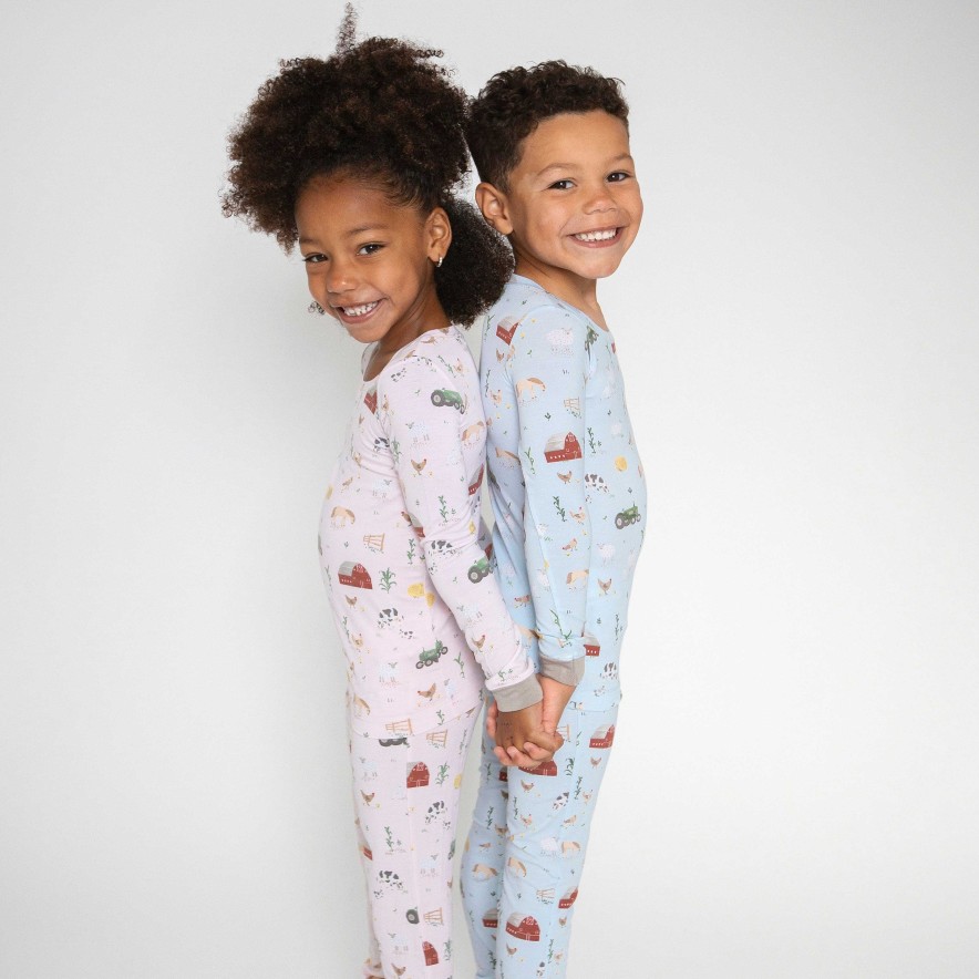 Girl Angel Dear | 2-Piece Lounge Wear Set, Big Red Barn Pink