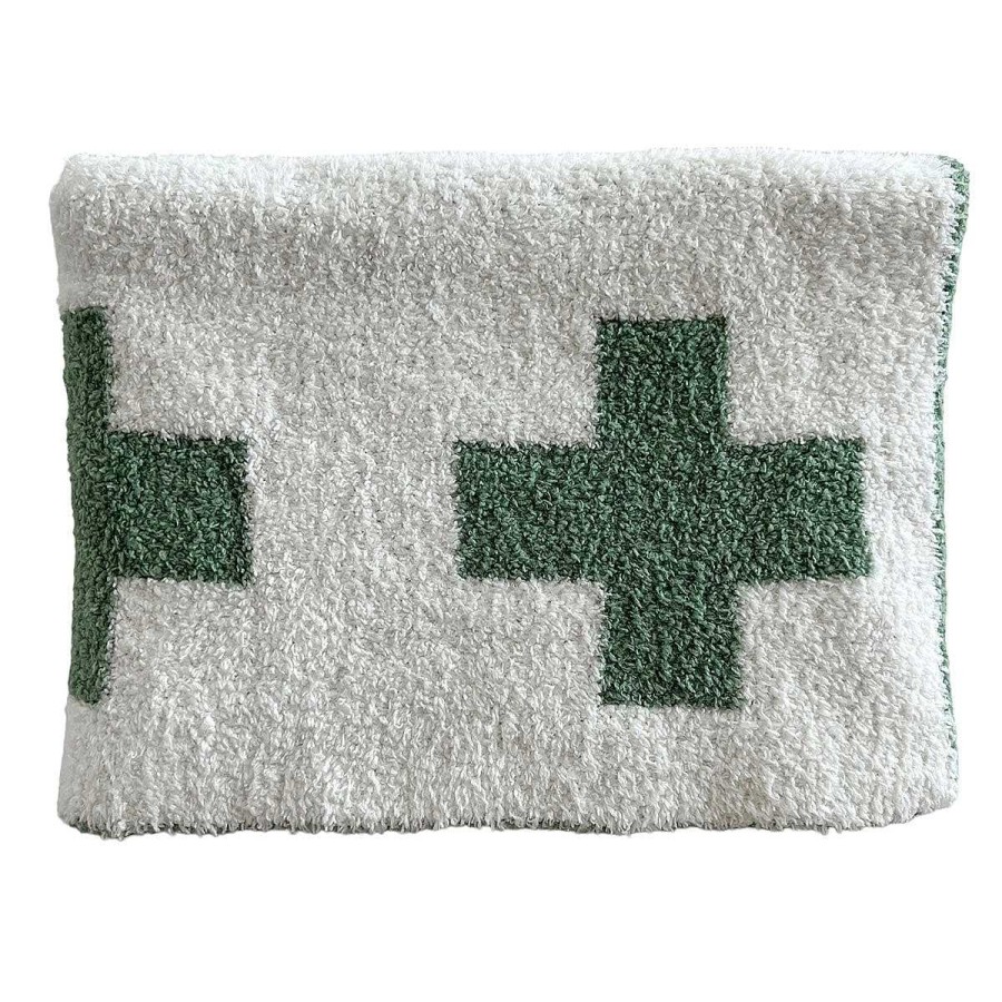 Baby Stuff phufy | Phufy Bliss Mini Blanket, Matcha/White Cross