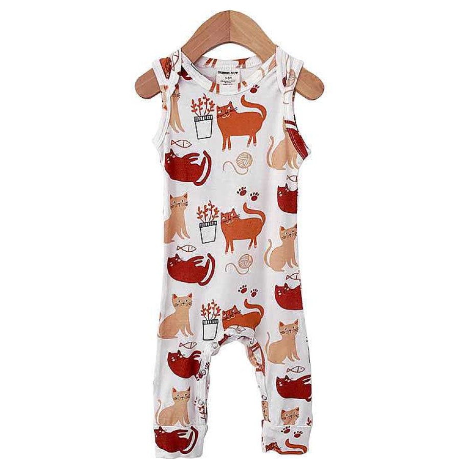 Boy SpearmintLOVE | Sleeveless Romper, Cats