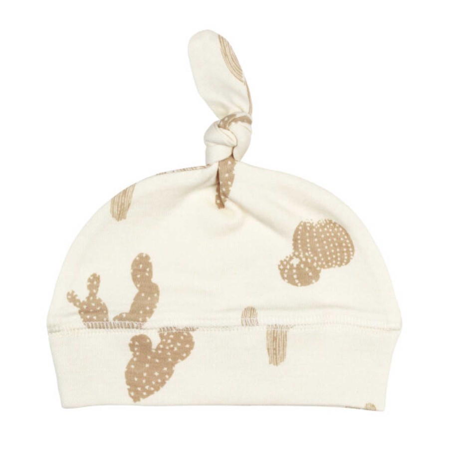 Accessories L'ovedbaby | Organic Banded Knot Beanie, Buttercream Cactus