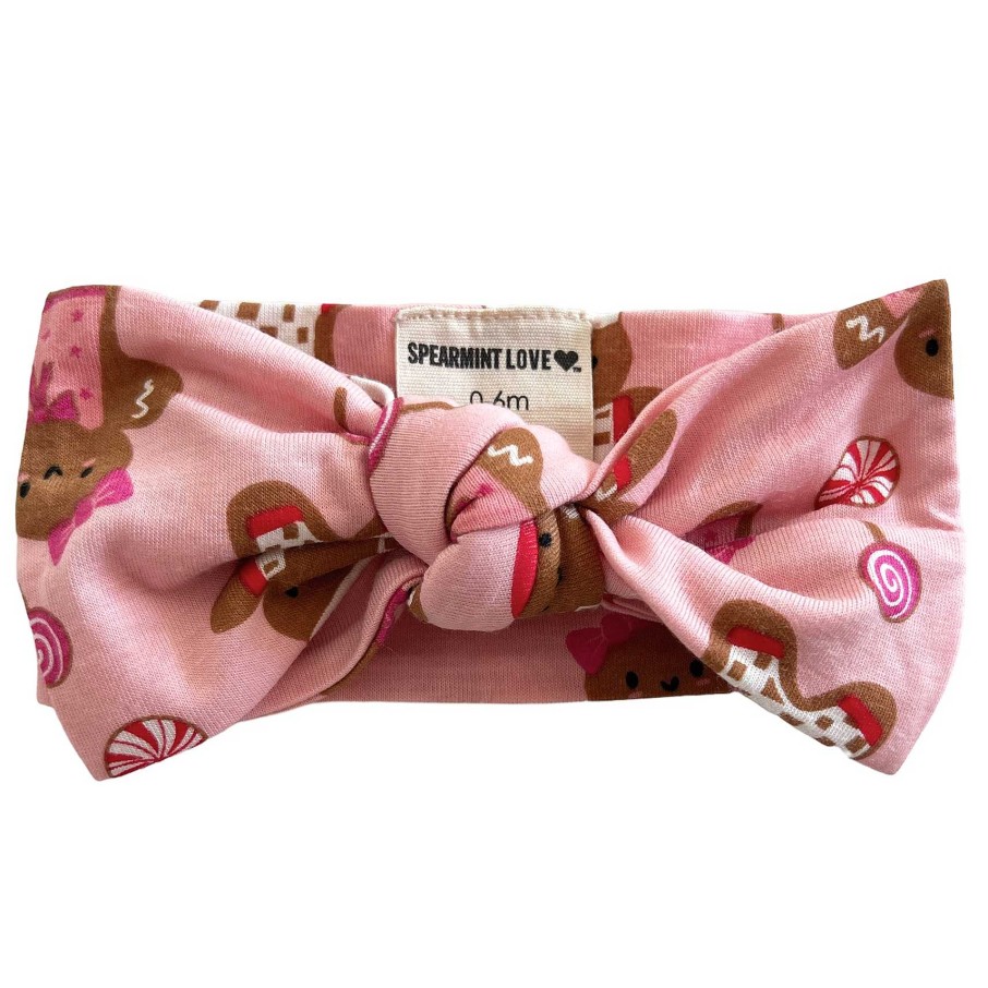 Girl SpearmintLOVE | Knot Bow, Gingerbread Friends Pink