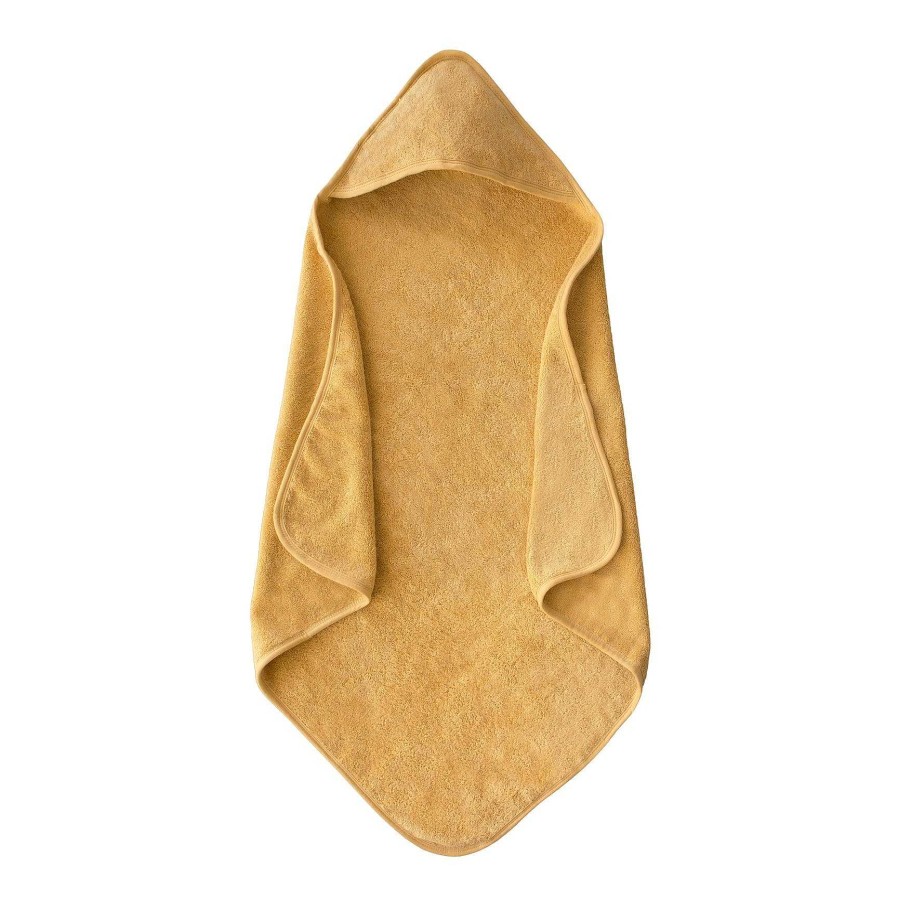 Baby Stuff mushie | Organic Cotton Baby Hooded Towel, Fall Yellow