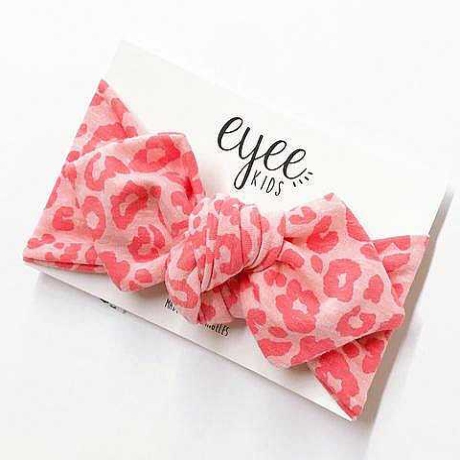 Girl Eyee Kids | Top Knot Headband, Coral Leopard