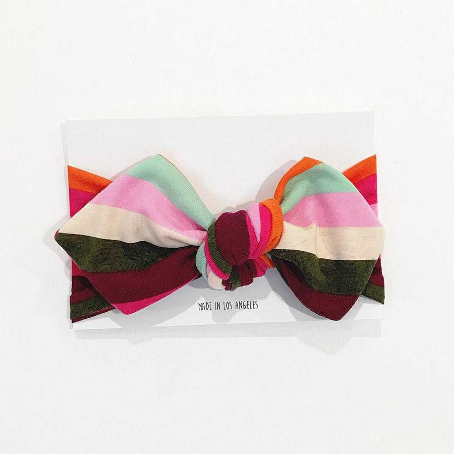 Girl Eyee Kids | Top Knot Headband, Rainbow Stripes