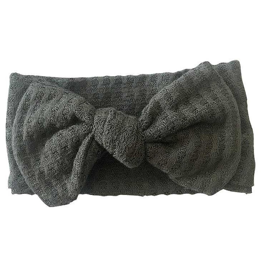 Girl Colty Creek | Waffle Bow Headband, Olive