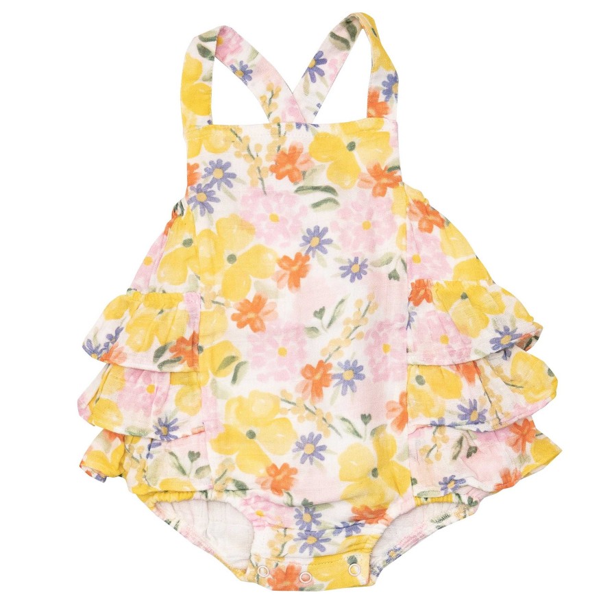 Girl Angel Dear | Ruffle Sunsuit, Floral Mix