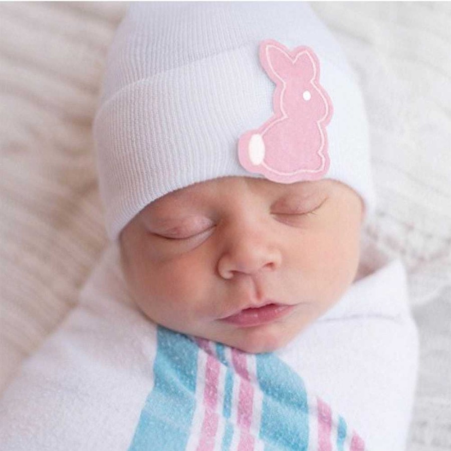 Accessories Ily Bean | Newborn Hat, Pink Bunny Patch