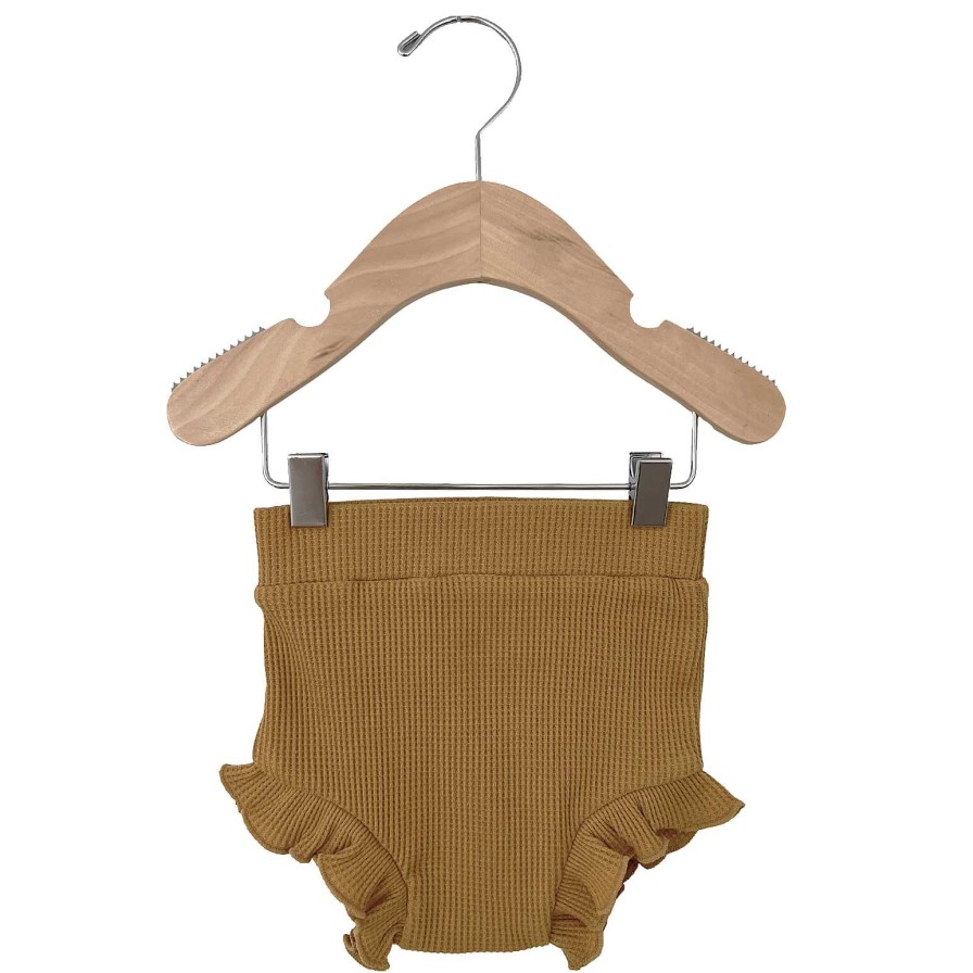 Girl SpearmintLOVE | Organic Waffle Ruffle Bloomer, Honey