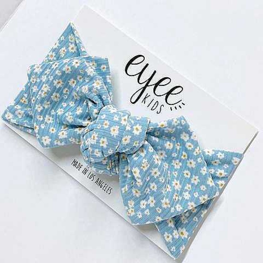 Girl Eyee Kids | Top Knot Headband, Sky Blue Bloom