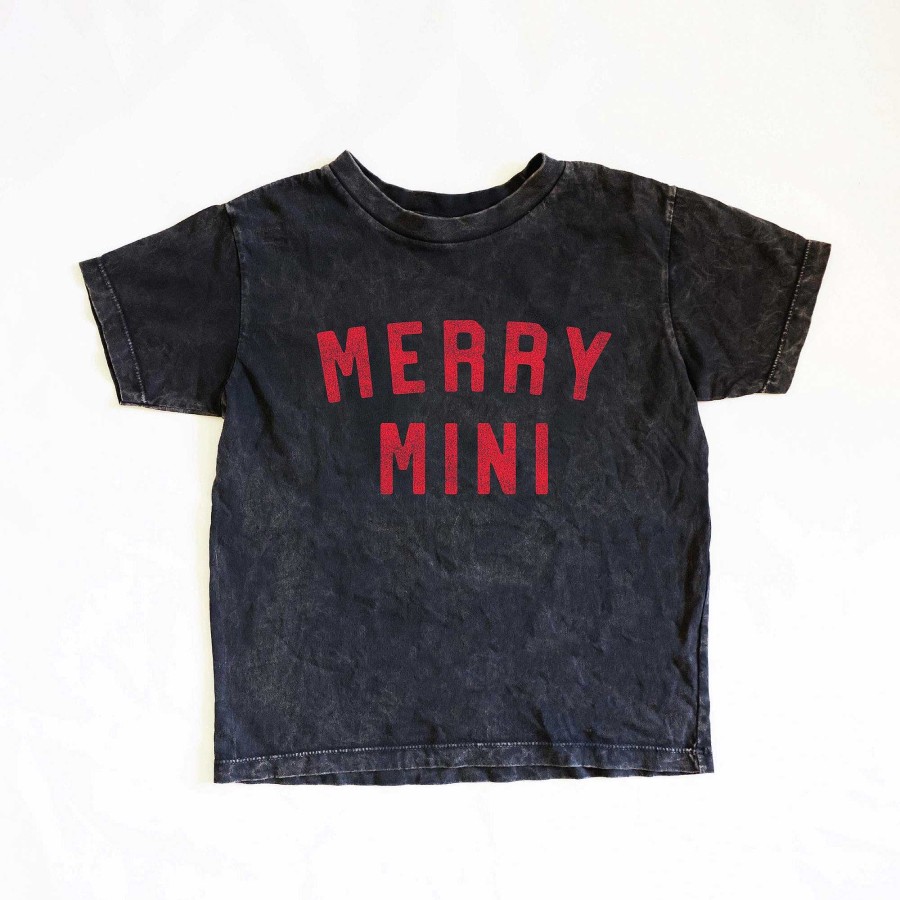 Boy Oat Collective | Merry Mini Toddler Washed Graphic Tee, Mineral Black