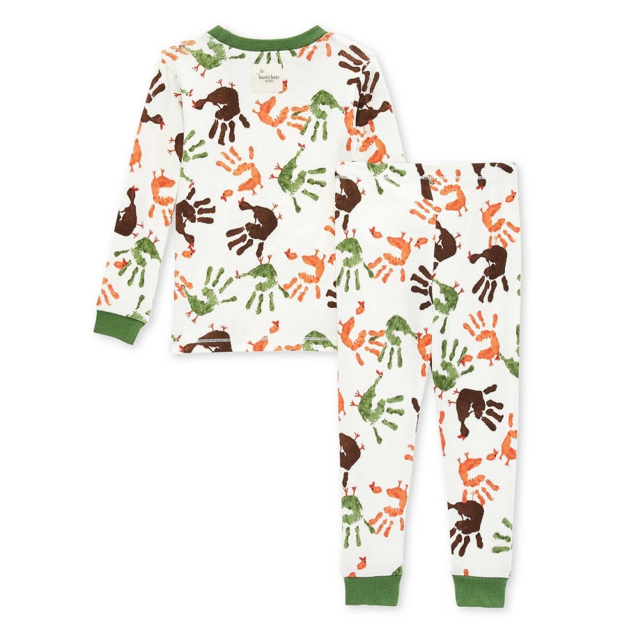 Girl Burt's Bees Baby | Organic 2-Piece Pajama Set, Turkey Hands