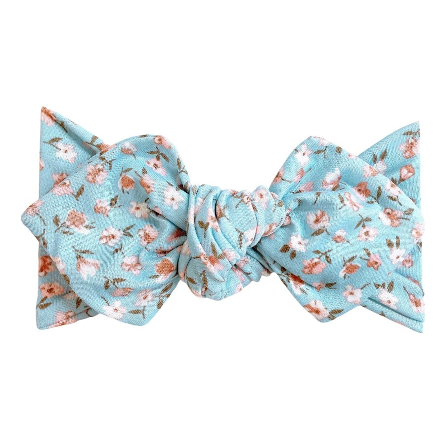 Girl Eyee Kids | Top Knot Headband, Blue Blush Floral