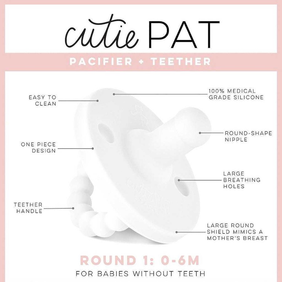 Baby Stuff Ryan & Rose | Cutie Pat Round Pacifier, Rose