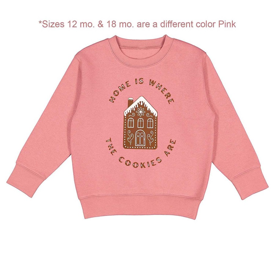 Girl The Wishing Elephant | Home Is Where The Cookies Are Kids Sweatshirt, Pink