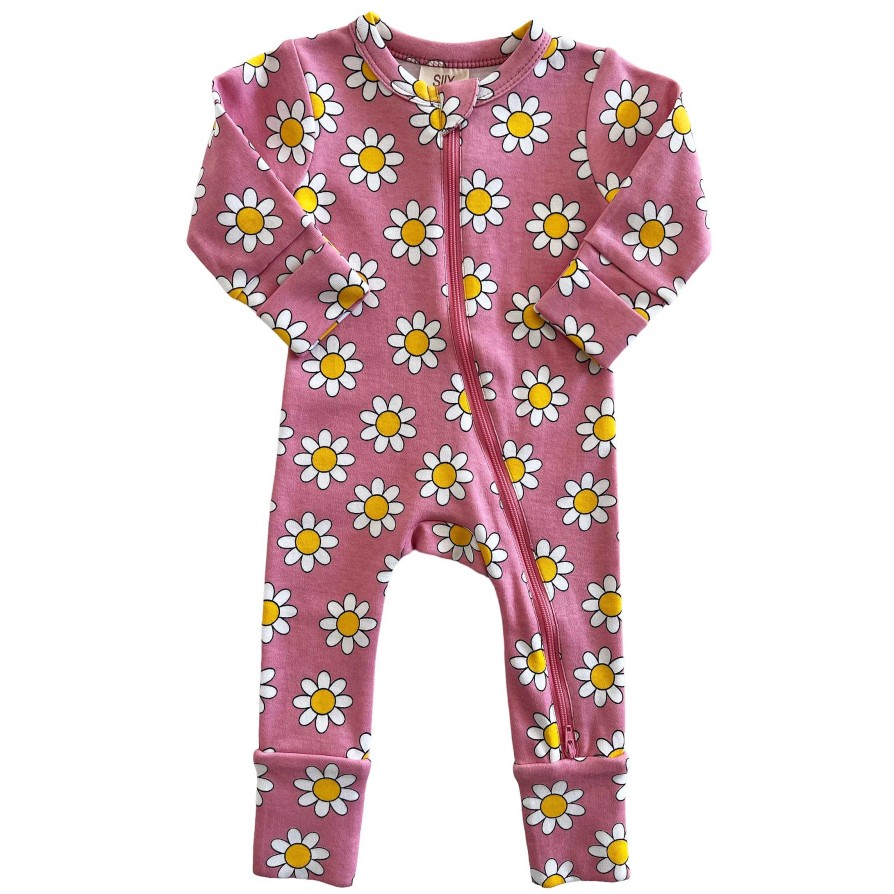 Girl SIIX Collection | Daisy Pop Punch / Organic 2-Way Zip Romper