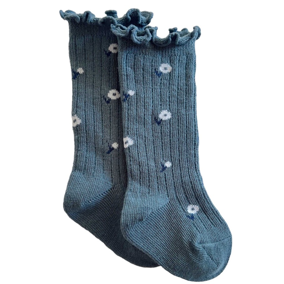 Accessories Sold by SpearmintLOVE | Lettuce Edge Socks, Country Blue Floral