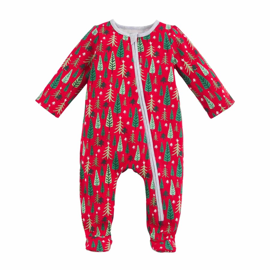 Boy Mud Pie | Zip Footie, Christmas Trees