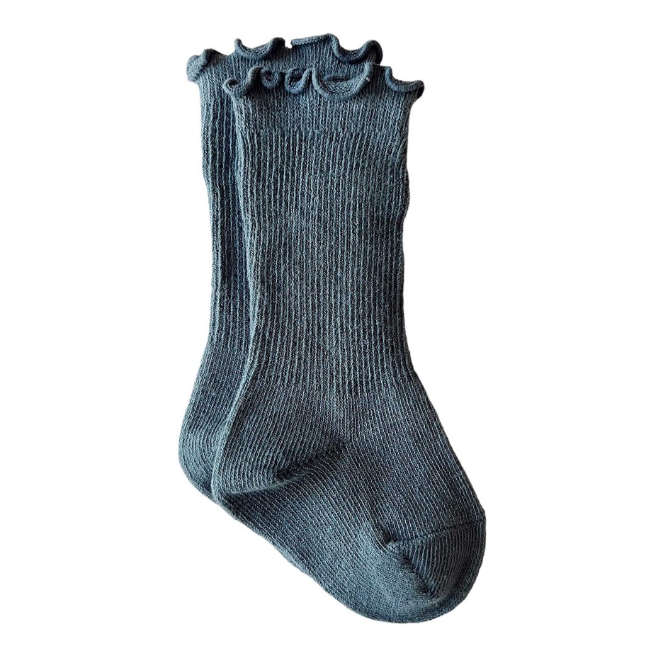 Accessories Sold by SpearmintLOVE | Lettuce Edge Socks, Blue