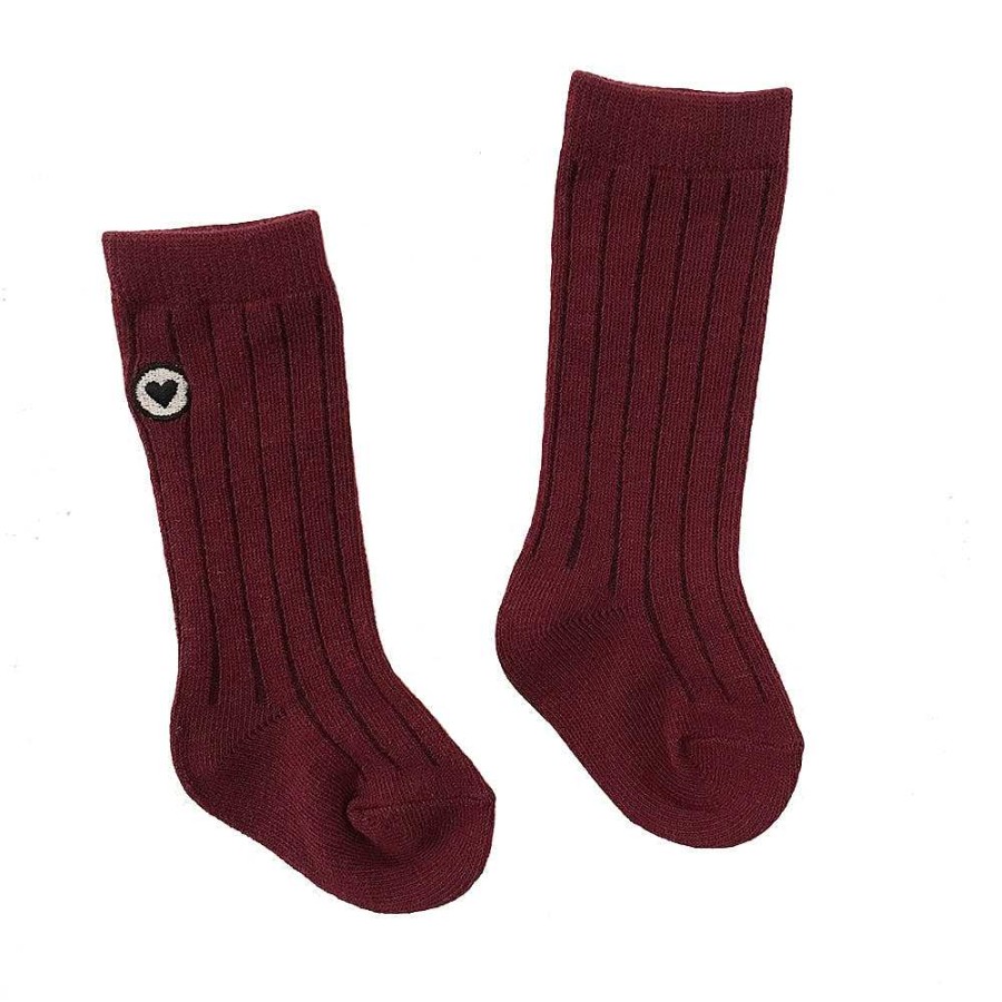 Accessories SpearmintLOVE | Organic Ribbed Knee Sock, Rosewood