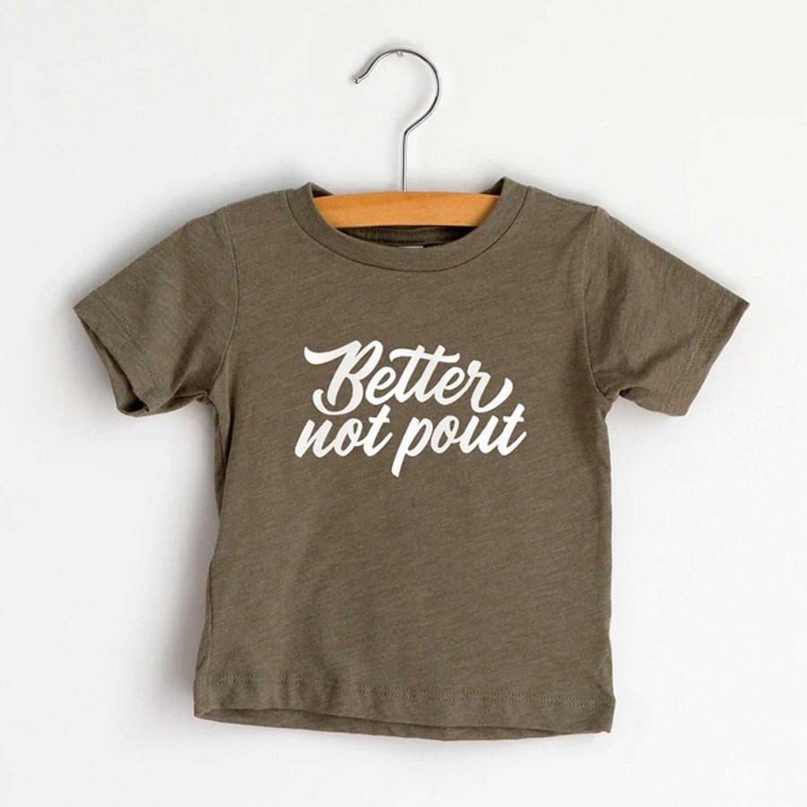 Girl Gladfolk | Short Sleeve Graphic Tee, Better Not Pout Olive