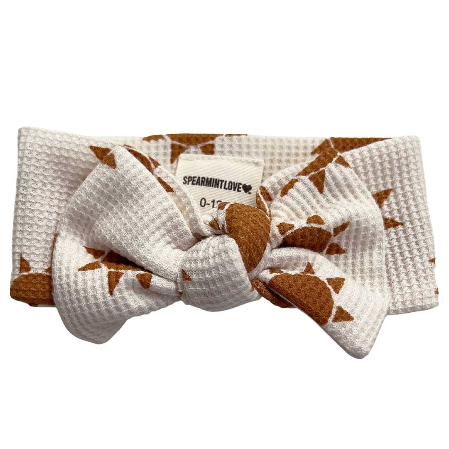 Girl SpearmintLOVE | Organic Waffle Knot Bow, Sun