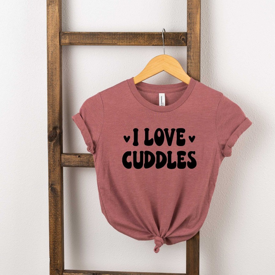 Girl The Juniper Shop | I Love Cuddles Short Sleeve Tee, Mauve