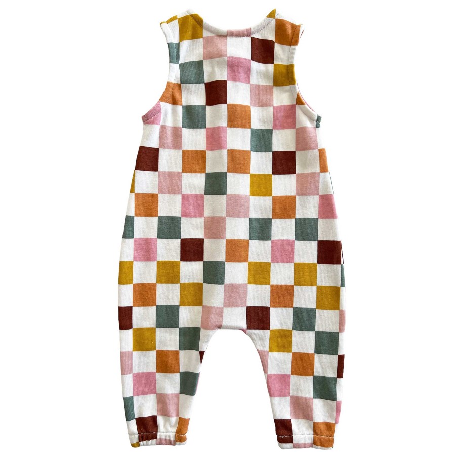 Girl SIIX Collection | Cake Pop Checkerboard / Organic Bay Jumpsuit