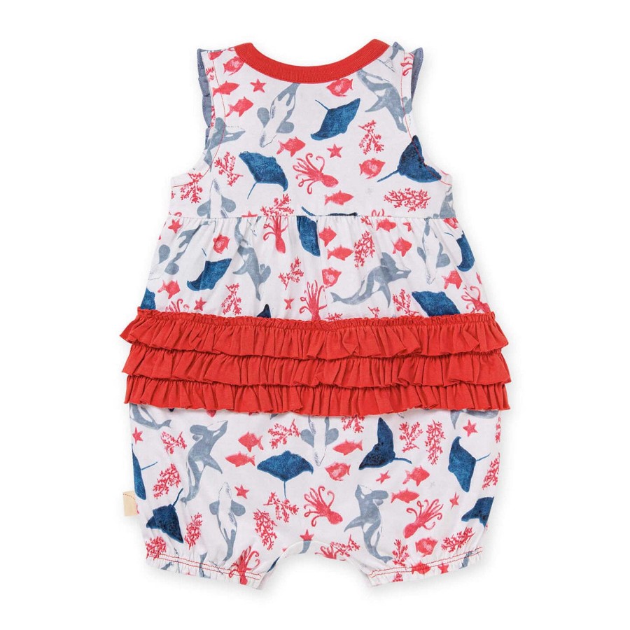 Boy Burt's Bees Baby | Organic Majestic Sea Creatures Bubble Romper