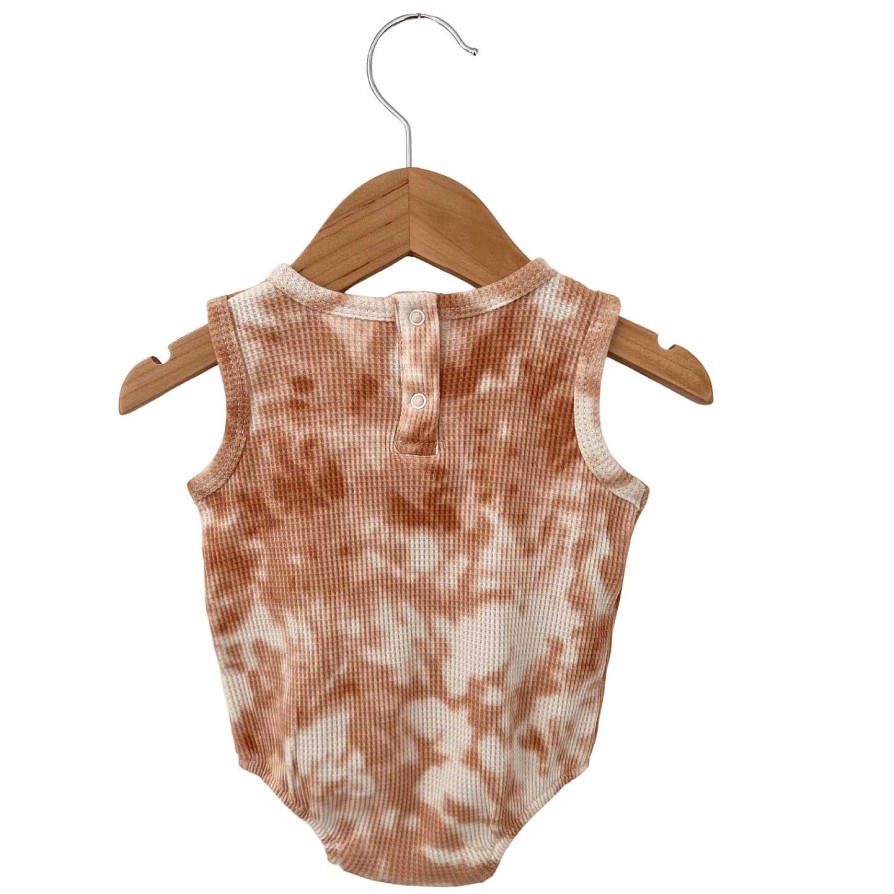 Girl SpearmintLOVE | Organic Waffle Bubble Romper, Spice Tie Dye