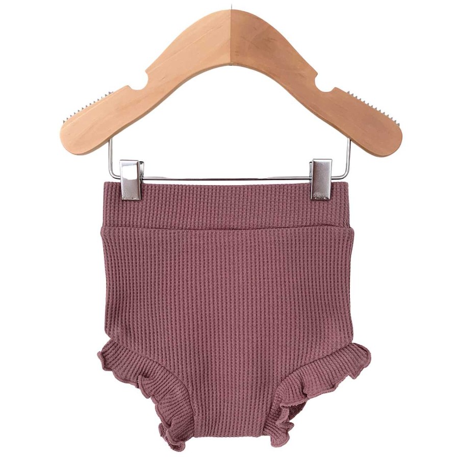 Girl SpearmintLOVE | Organic Waffle Ruffle Bloomer, Winterberry