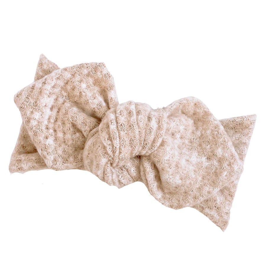 Girl Eyee Kids | Top Knot Headband, Waffle Marled Oatmeal