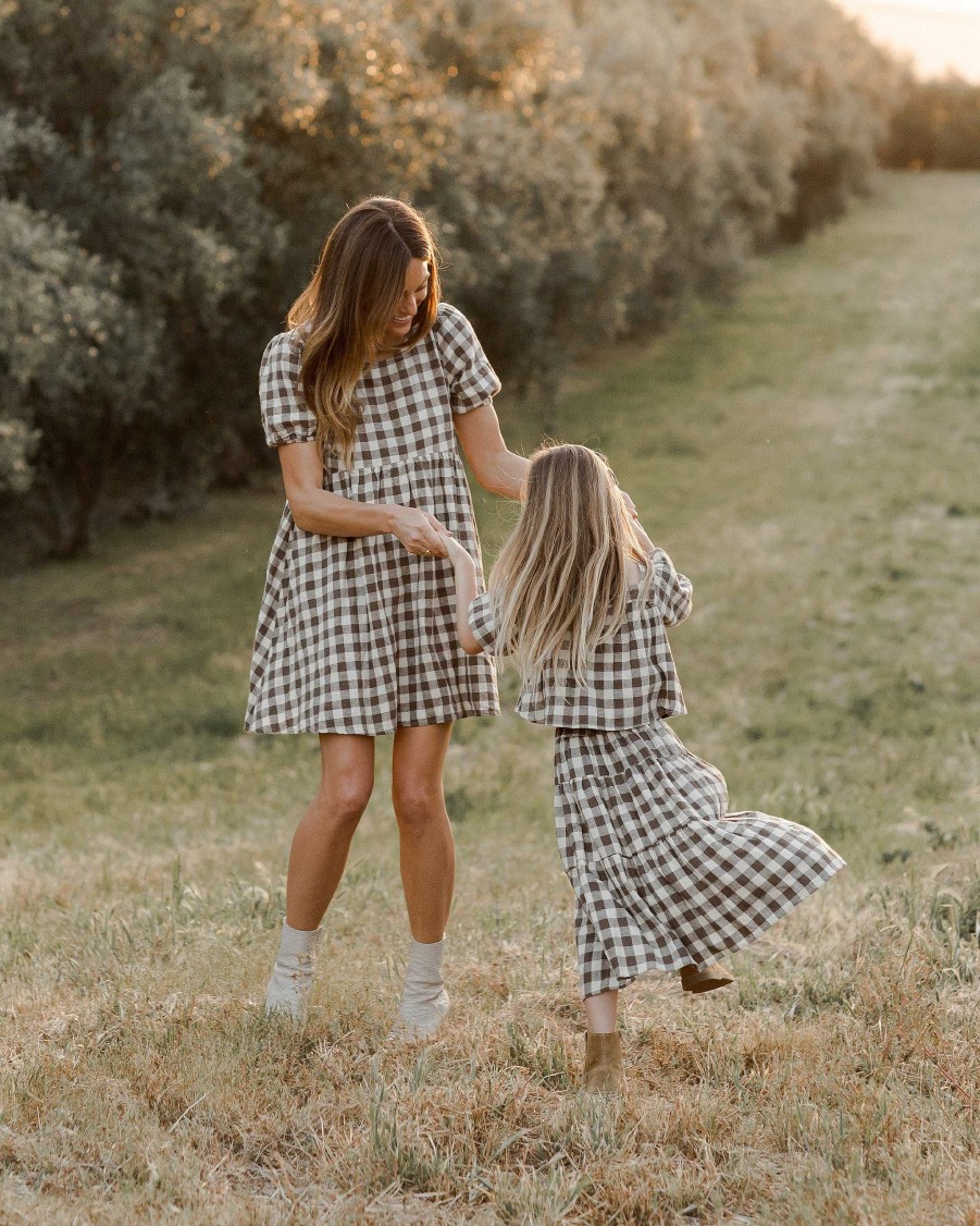 Girl Rylee & Cru | Rylee & Cru Tiered Midi Skirt, Charcoal Check