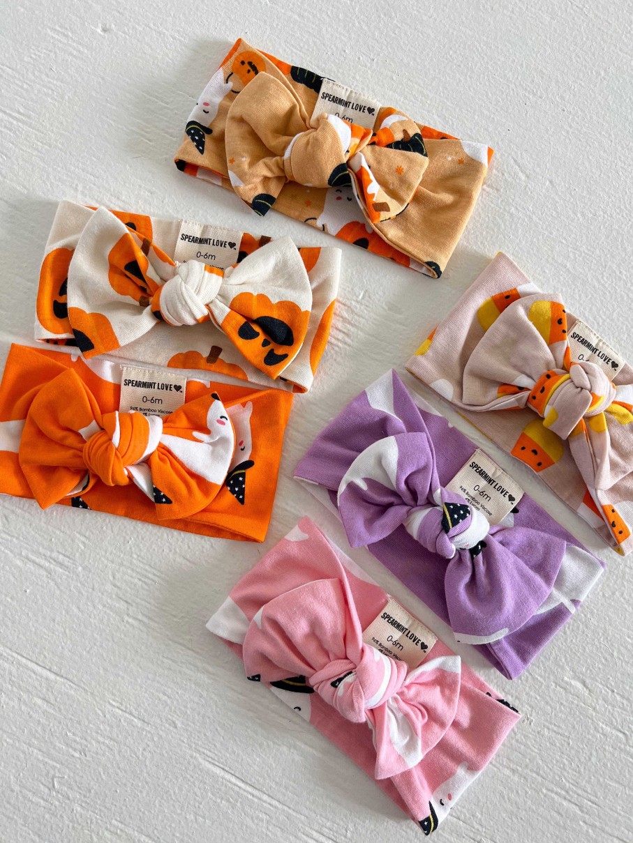 Girl SpearmintLOVE | Knot Bow, Jack-O-Lantern