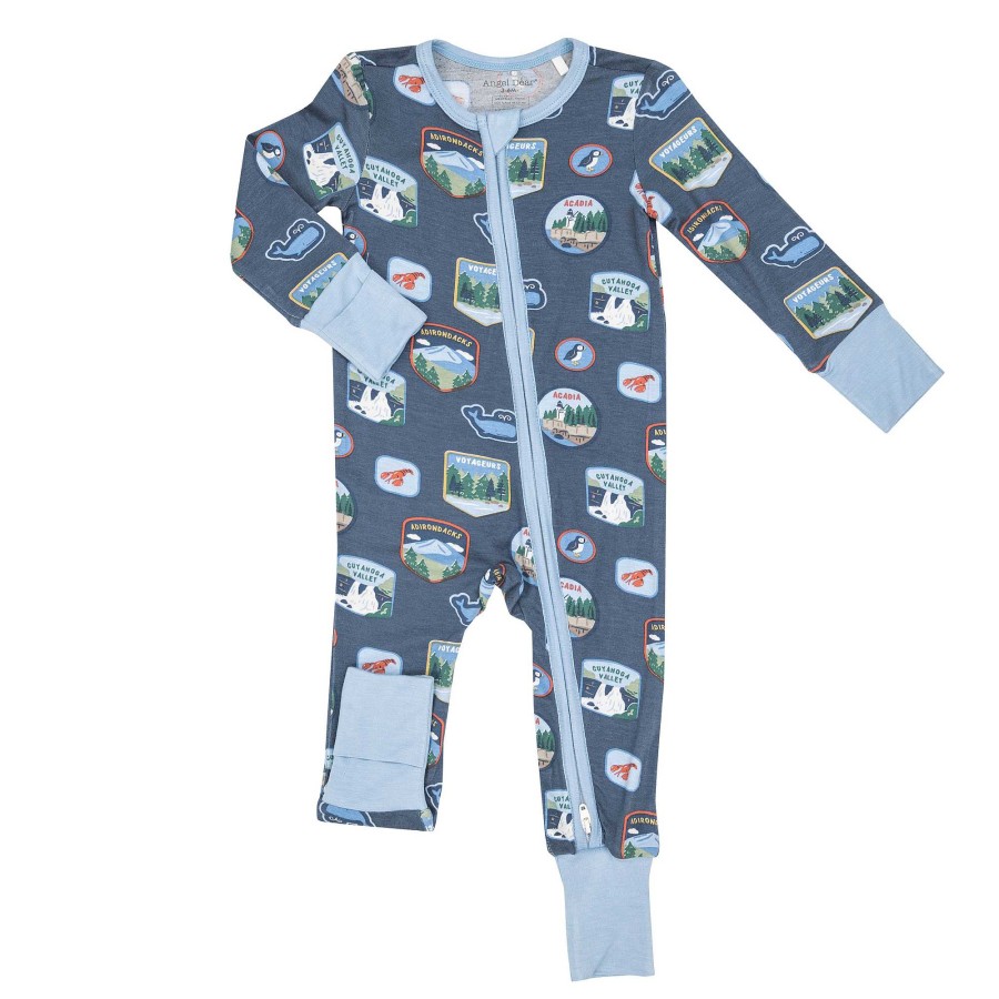 Boy Angel Dear | 2 Way Zip Romper, National Parks Patches New England