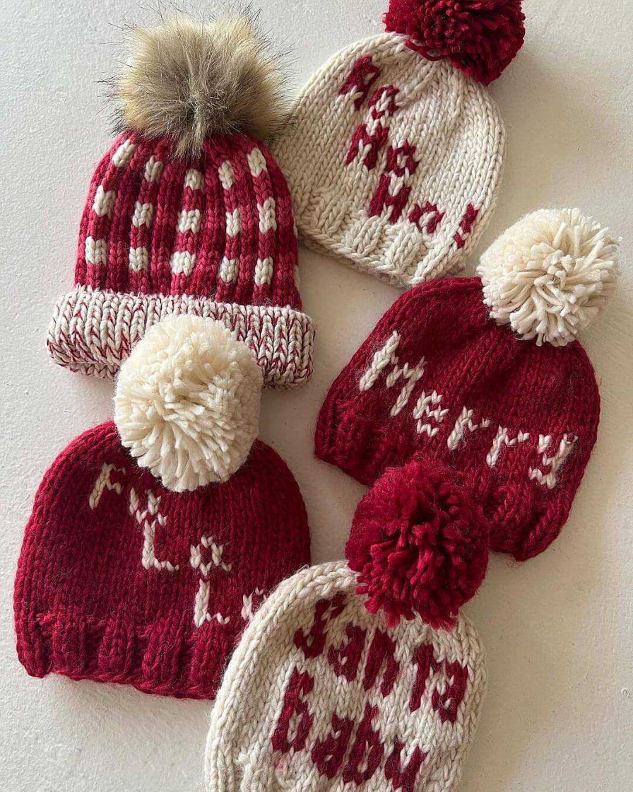 Accessories Huggalugs | Merry Knit Pom Hat