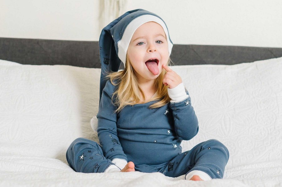 Girl L'ovedbaby | Organic Holiday Lounge & Cap Set, Silent Night