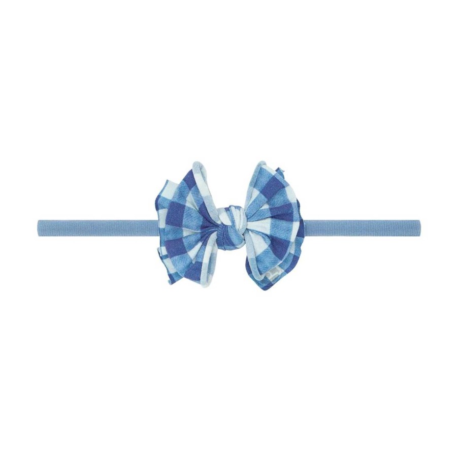 Girl Baby Bling Bows | Fab Skinny Bow, Blue Plaid