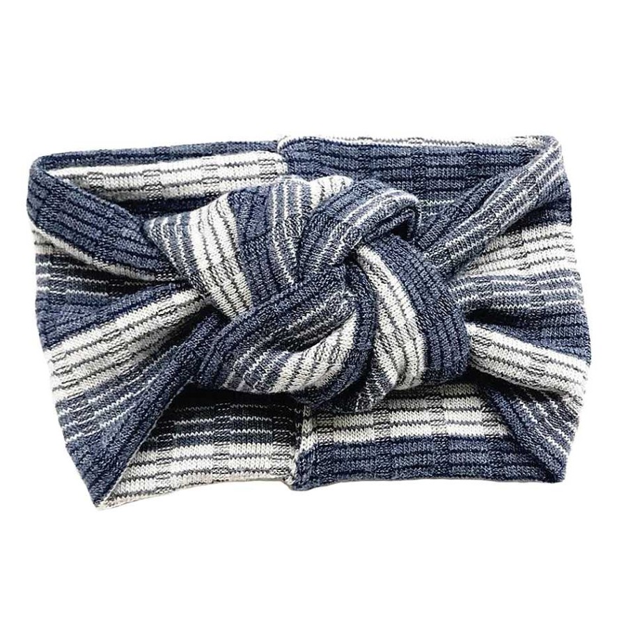 Girl Eyee Kids | Twist Knot Headband, Blue Ombre Stripe