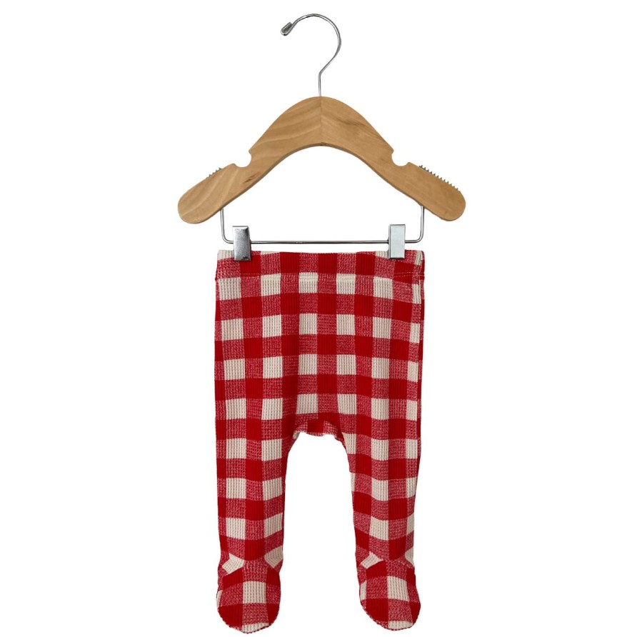 Girl SpearmintLOVE | Organic Waffle Kimono & Pant Set, Red Plaid