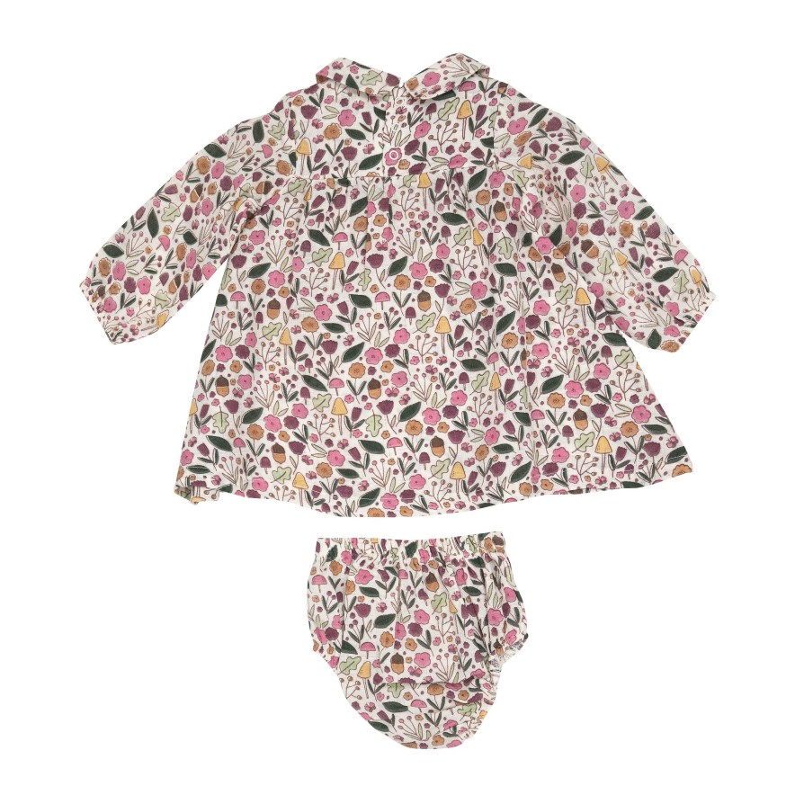 Girl Angel Dear | Peter Pan Collar Dress & Bloomer Set, Acorn Floral