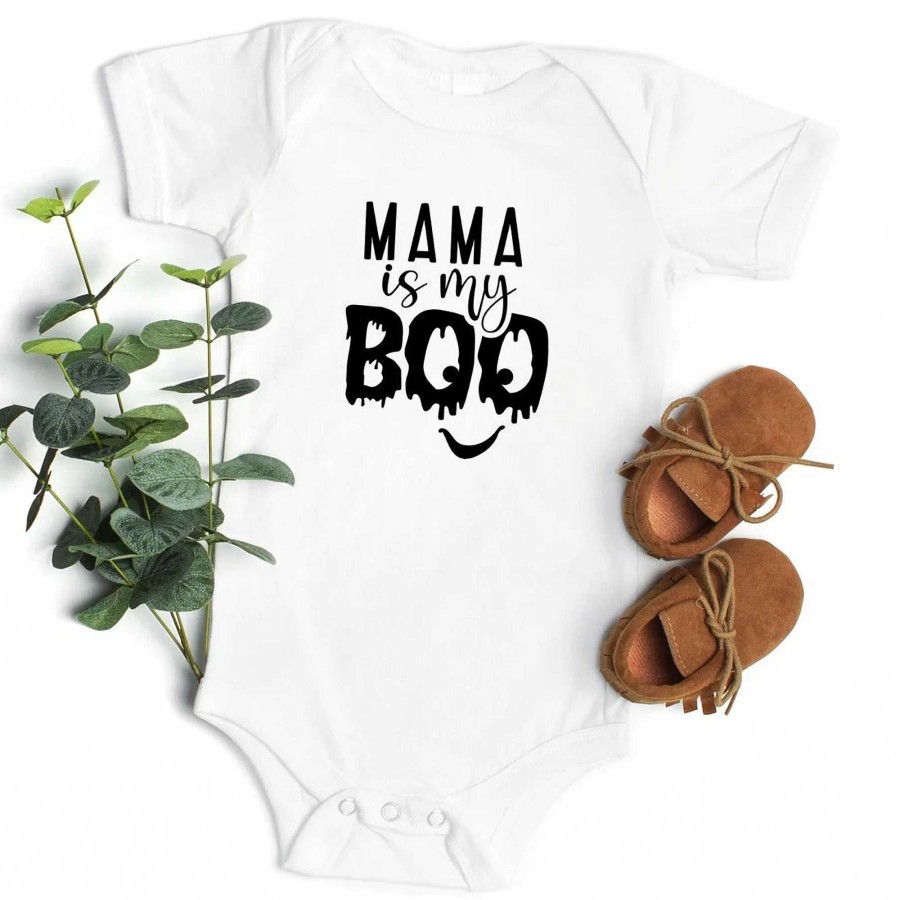 Boy The Juniper Shop | Mama Is My Boo Short Sleeve Bodysuit, White