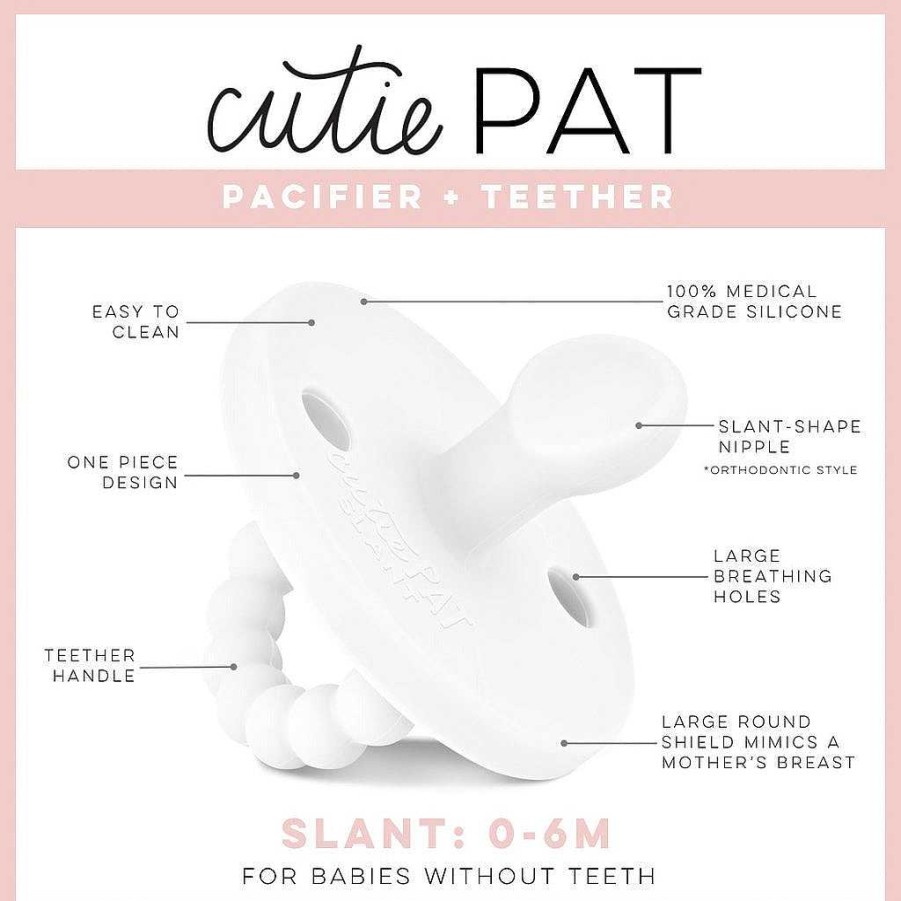 Baby Stuff Ryan & Rose | Cutie Pat Slant Pascifier, White