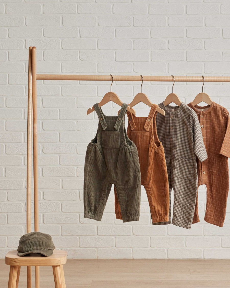 Girl Quincy Mae | Pocketed Woven Jumpsuit, Cinnamon Grid