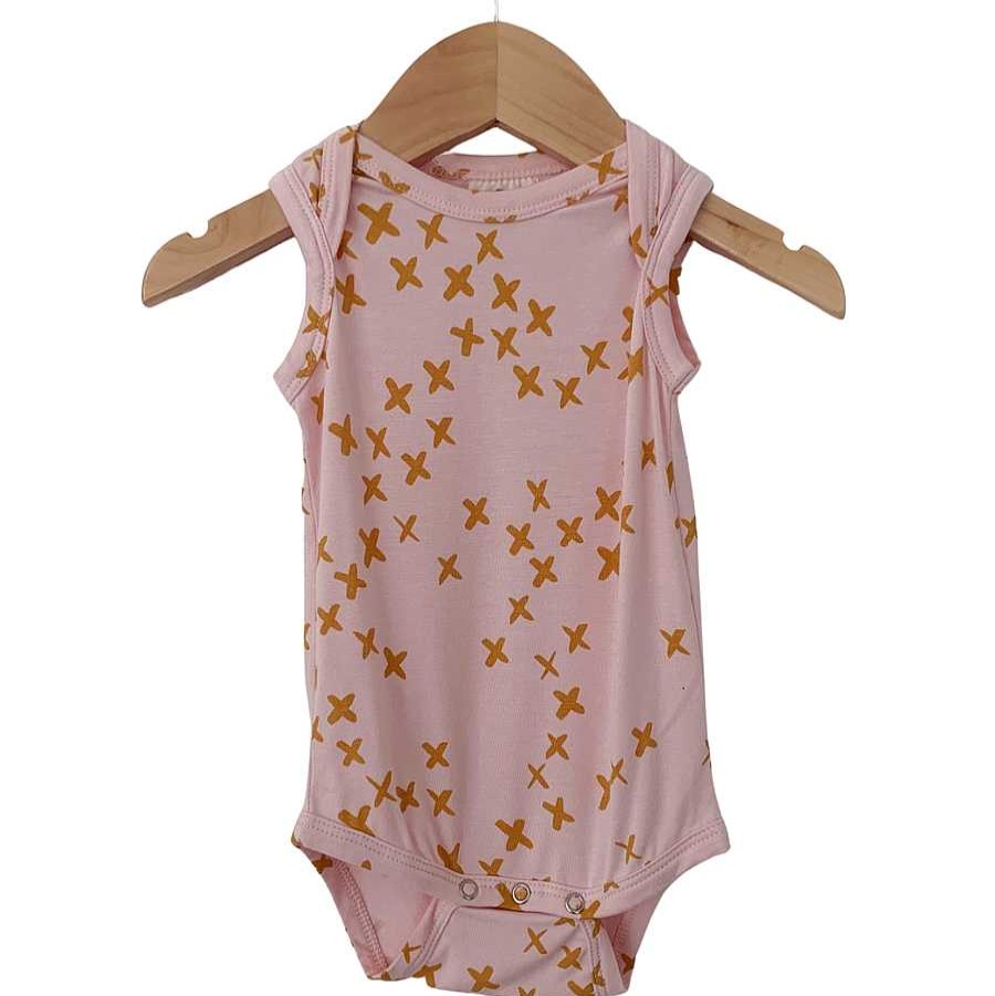 Girl SpearmintLOVE | Sleeveless Bodysuit, Pink Kisses